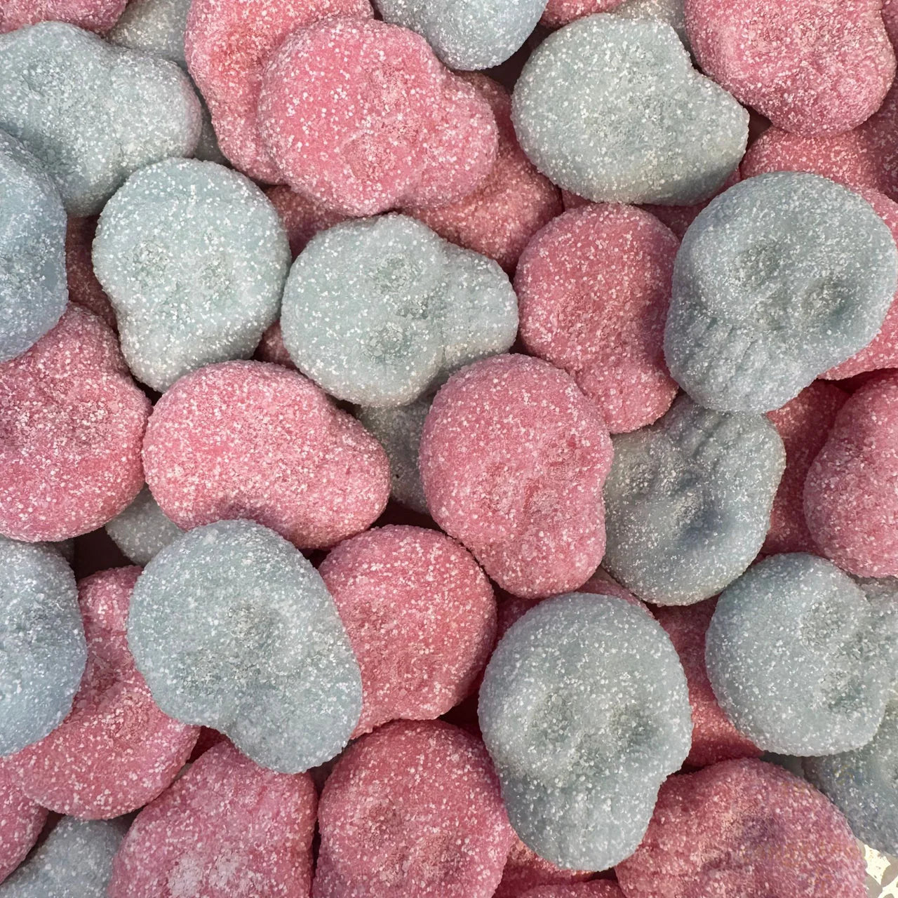 FOAMY SOUR BUBBLEGUM MINI SKULLS (VEGAN)