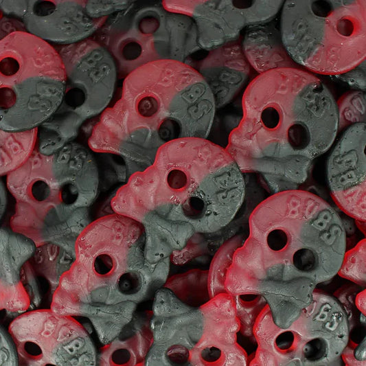 BUBS RASPBERRY & LICORICE SKULLS