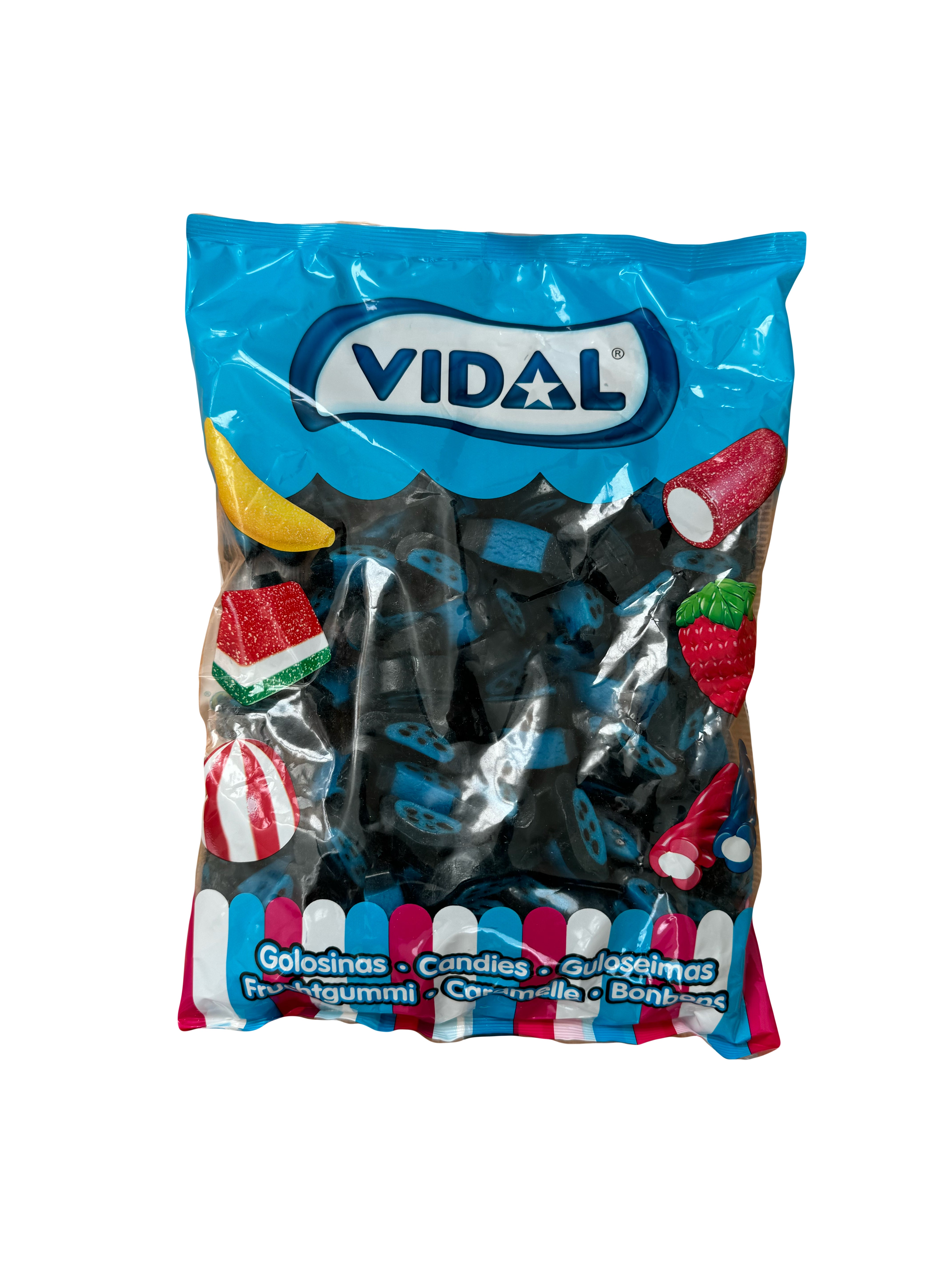 VIDAL BLUE RASPBERRY SLICES 1 KG / 2.2 POUND – JAAMY CANDY & SNACKS